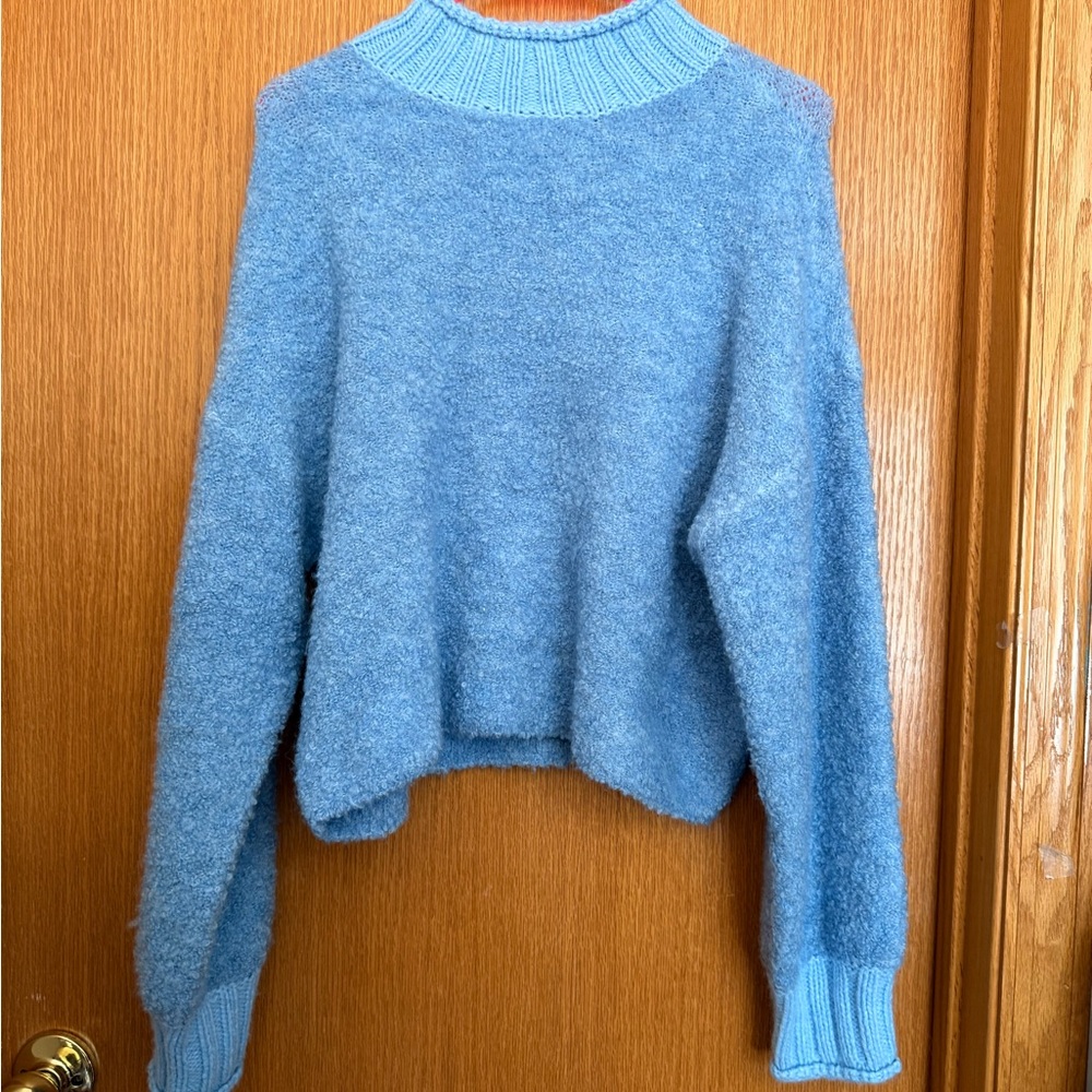 American Eagle Outfitters Blue Fuzzy Sweater